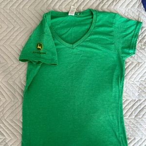 John Deere branded simple v-neck tee